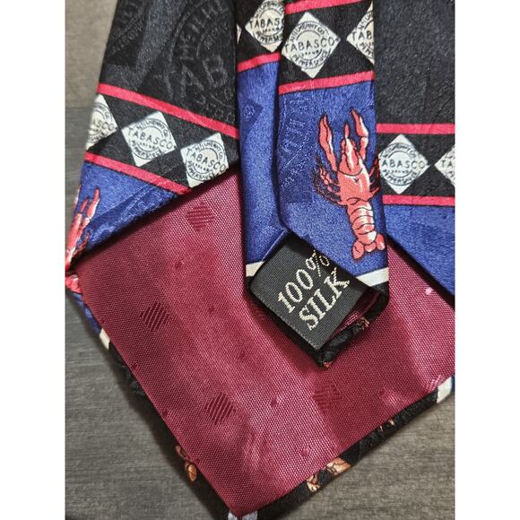 Lot of 2 Vintage Tabasco Men's Ties 100% Silk Novelty Used Great Condition - Picture 5 of 10
